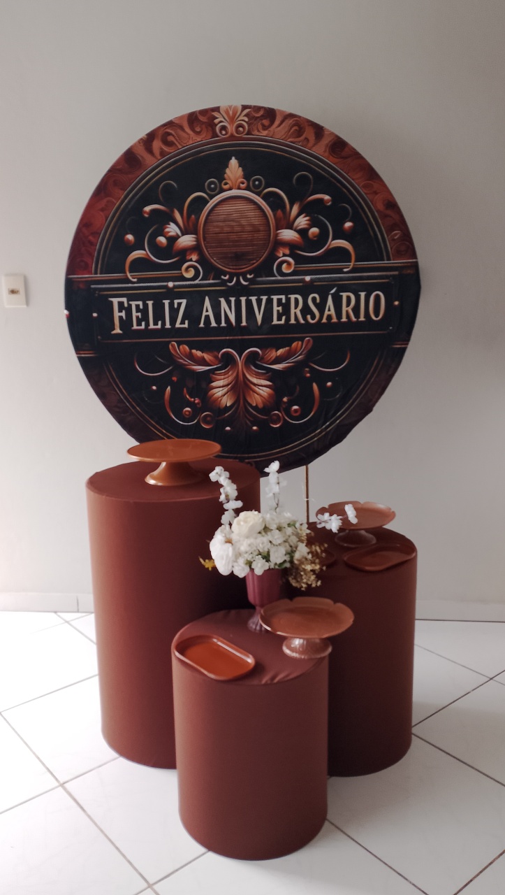 Kit Adulto Feliz Aniversário Marrom Bronze  - Lana Festas 
