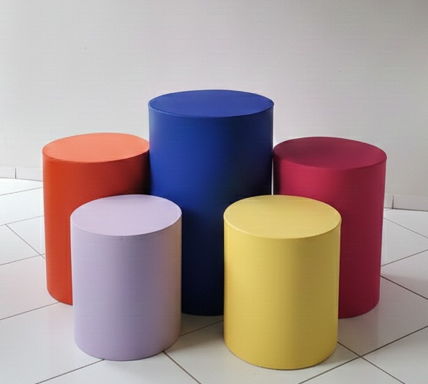 Kit Capas Cilindros Azul Escuro, Laranja,Rosa, Lilás, Amarelo  - Lana Festas 