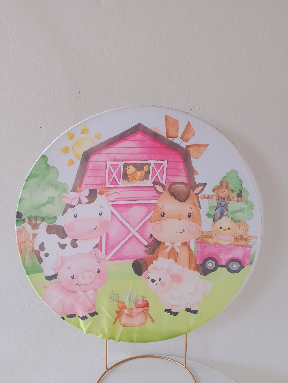 Capa Mini Painel Fazendinha Rosa - Lana Festas 