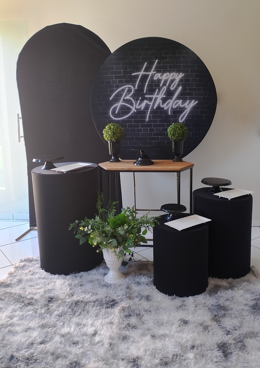 Kit Adulto Happy Birthday Preto Ouro  - Lana Festas 