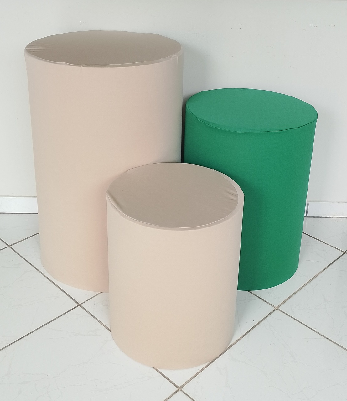 Kit Capas Cilindros Bege E Verde  - Lana Festas 
