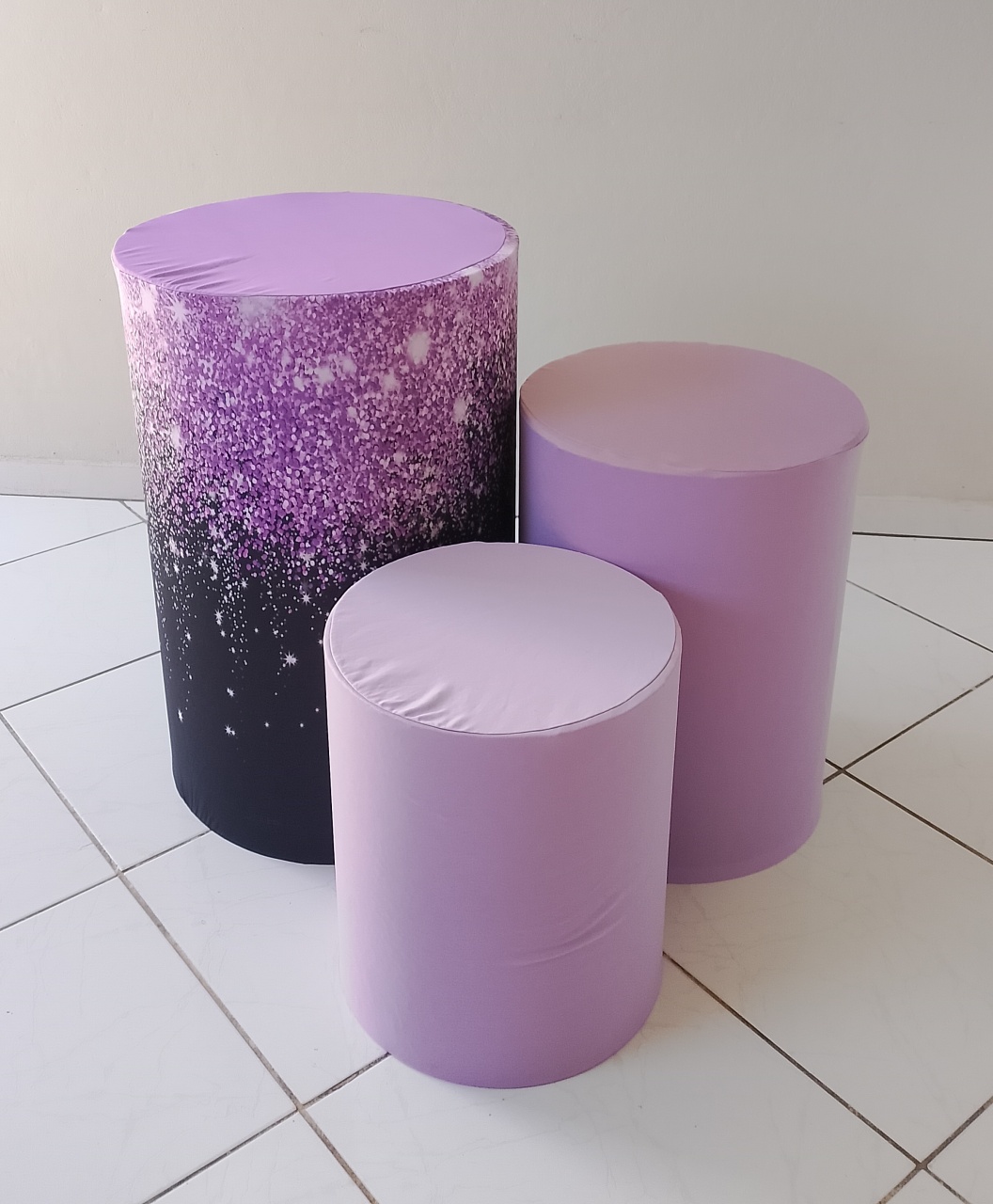 Kit Capas Cilindros Lilas Glitter  - Lana Festas 