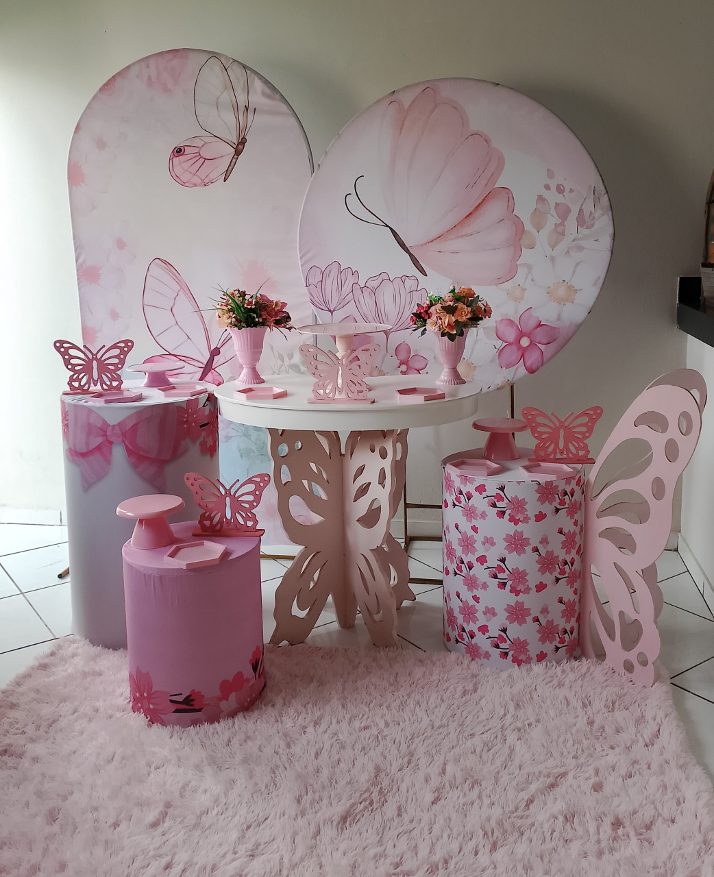 Kit Borboleta Rosa Ouro - Lana Festas 