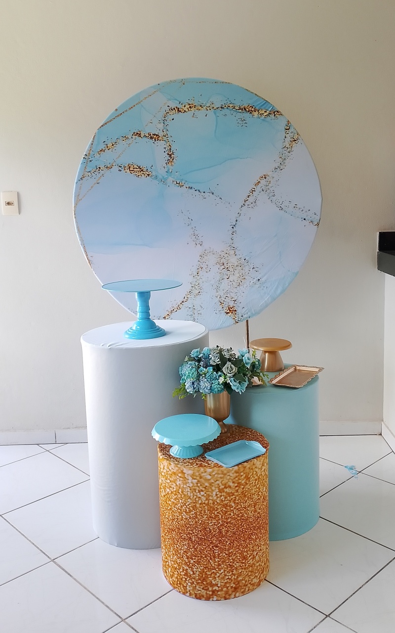 Kit Adulto Azul Com Dourado Bronze - Lana Festas 