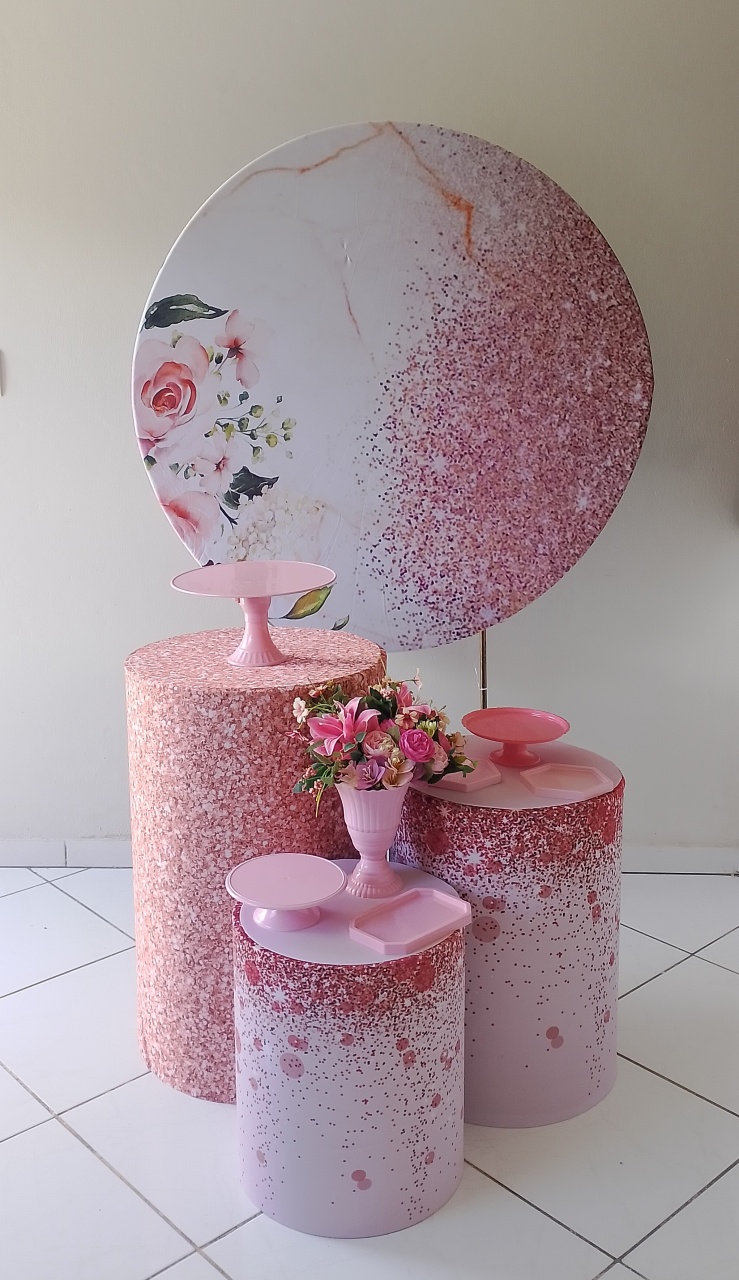 Kit Adulto Rosas Com Glitter Bronze  - Lana Festas 