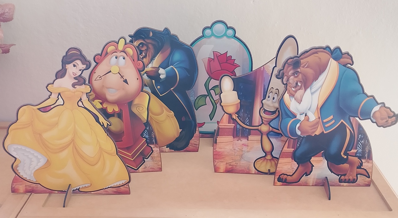 Kit 6 Display A Bela E A Fera - Lana Festas 