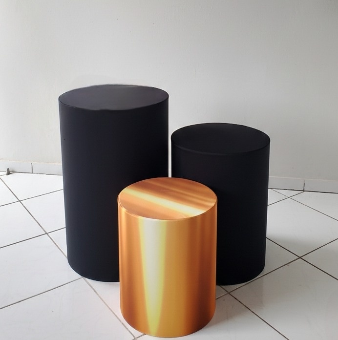 Kit Capas Cilindros Preto E Amarelo  - Lana Festas 