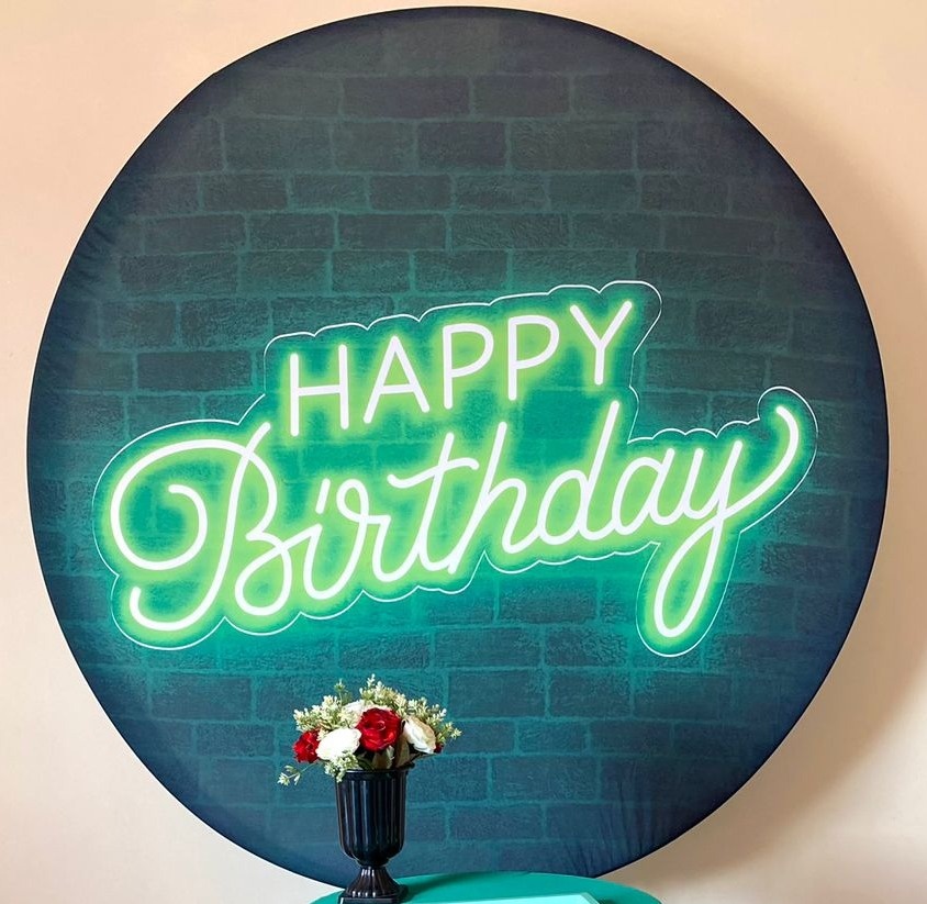 Capa de Painel Happy Birthday Verde - Amanda Rocha de Azevedo