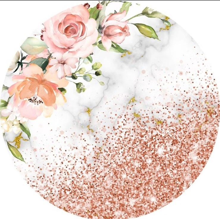 Capa Painel Flores Glitter Rose Gold - Amanda Rocha de Azevedo