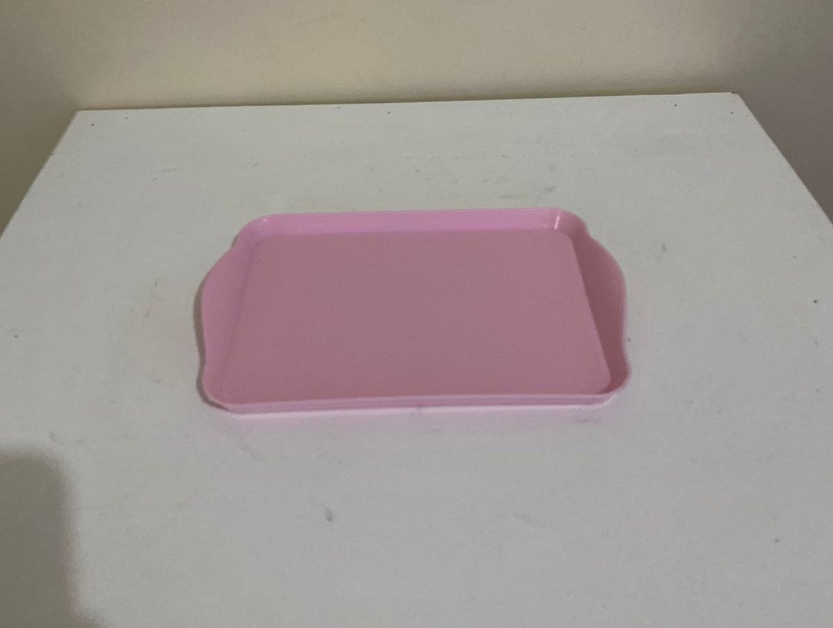 Bandeja Mini Retangular Rosa Bebê - Amanda Rocha de Azevedo
