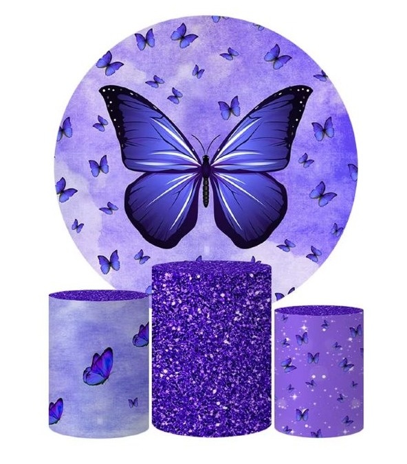 Capa de Painel E Cilindro Borboleta Roxa - Amanda Rocha de Azevedo