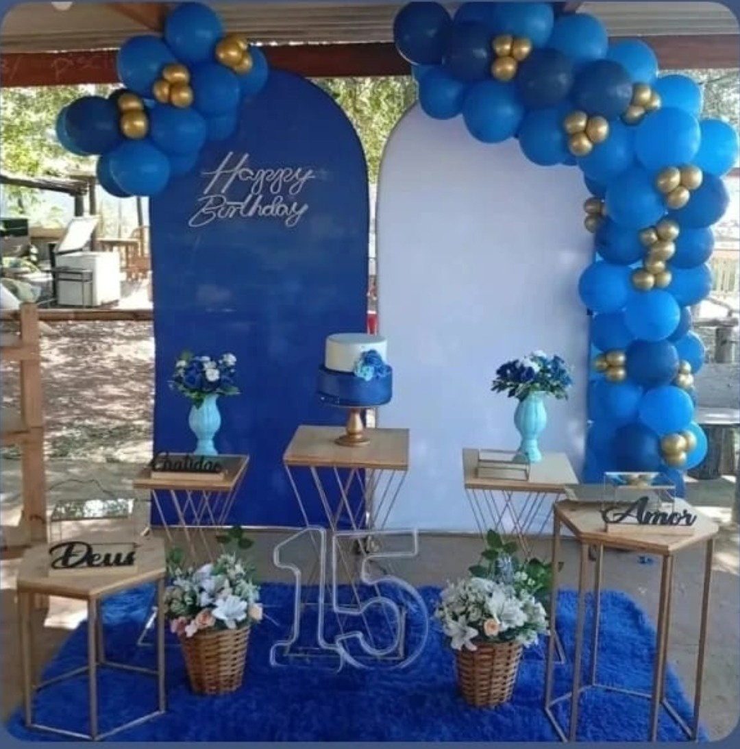 Decoração 15 Anos Azul  - Vitoria locações 