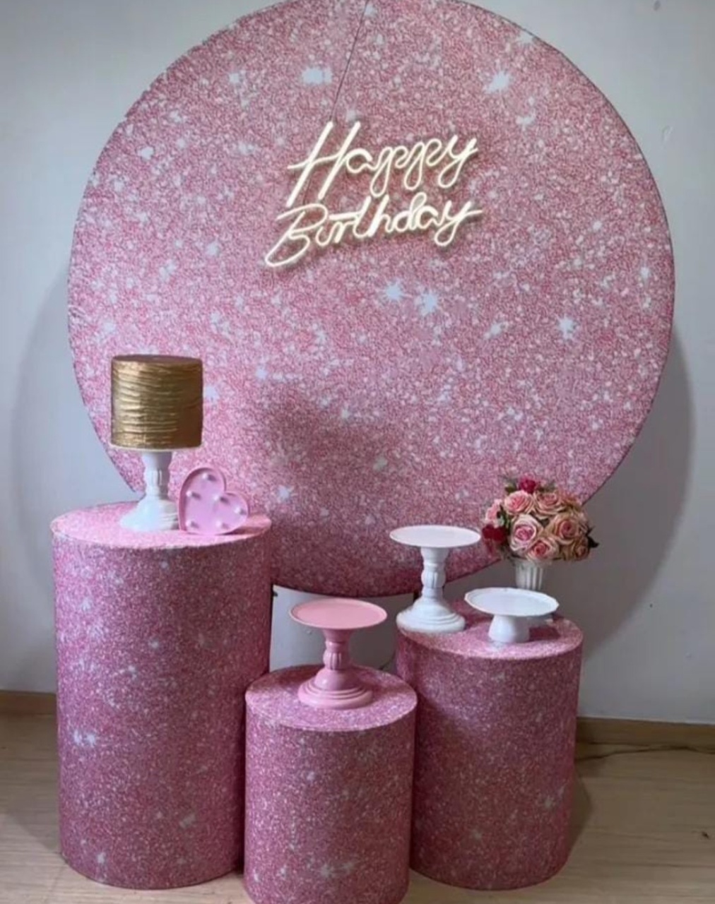 Rosa C/Glitter  - Vitoria locações 