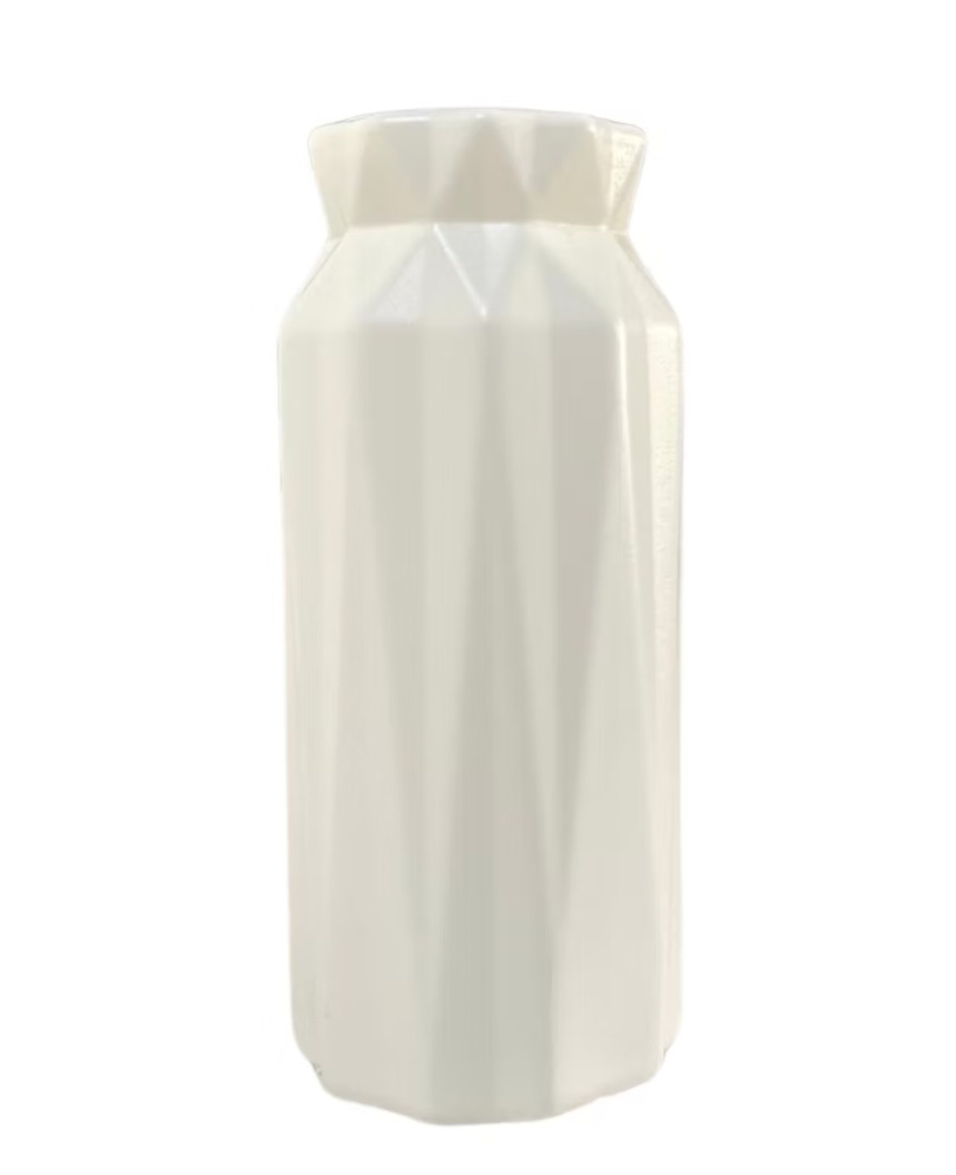 Vaso Glam Plástico Branco - Sua festa PM