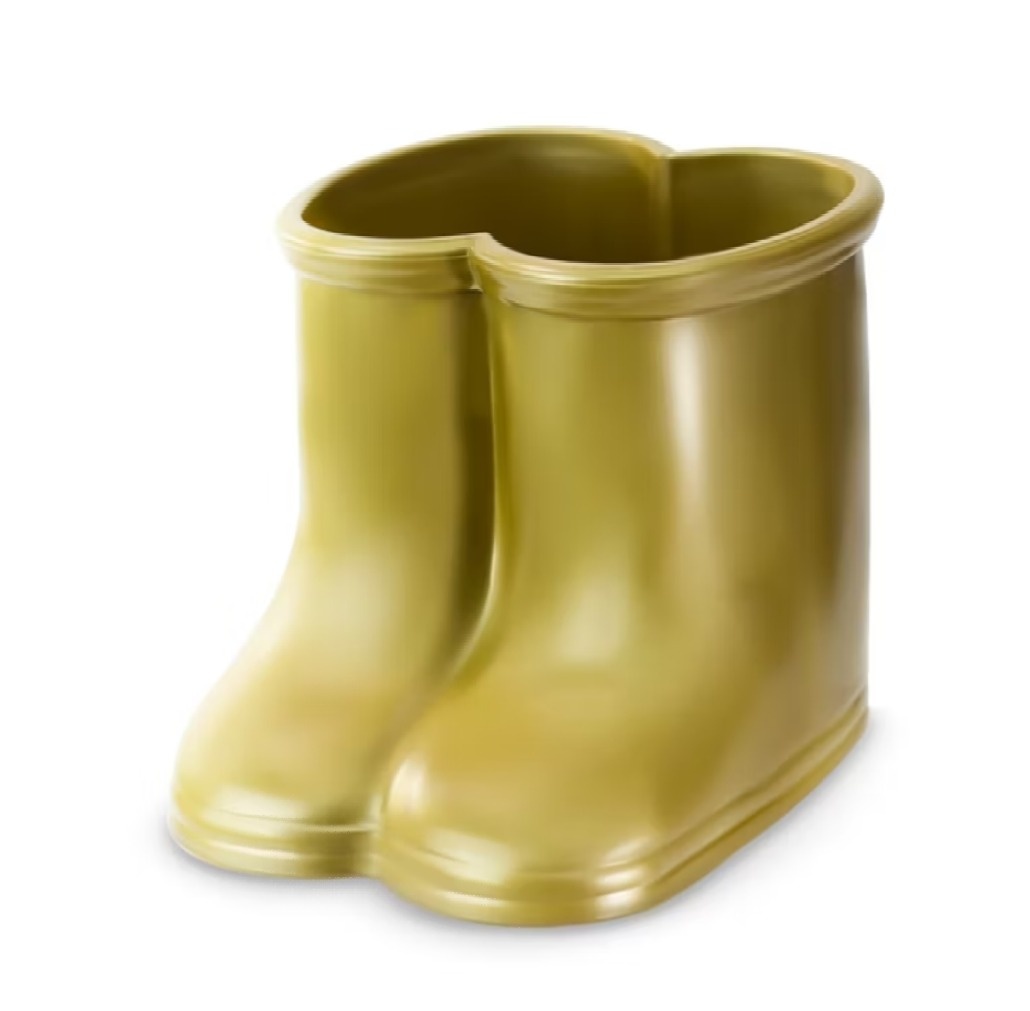 Vaso Botinha Cor Verde Dourado  - Sua festa PM