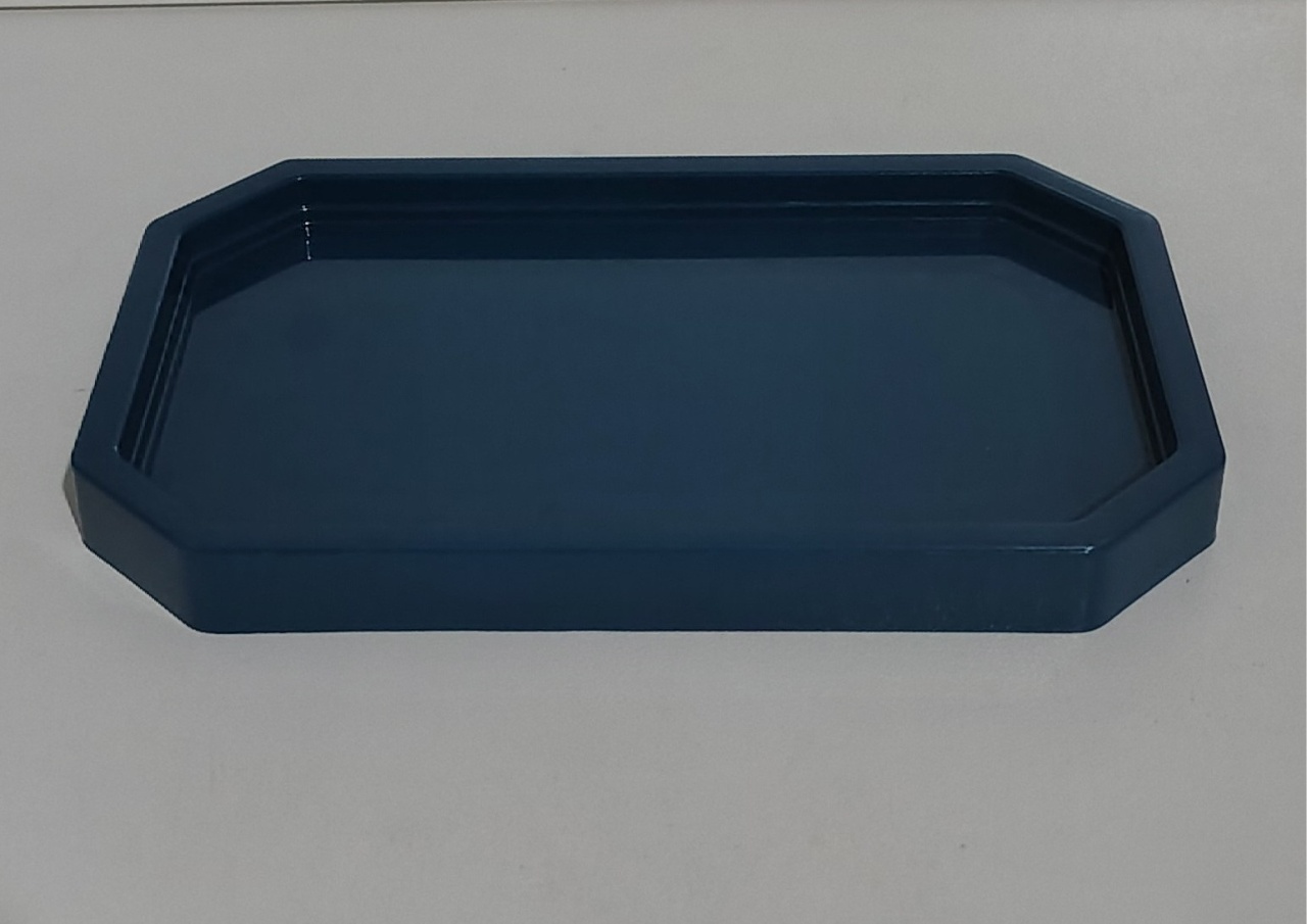 Bandeja Lapidada Azul Petróleo  - Sua festa PM