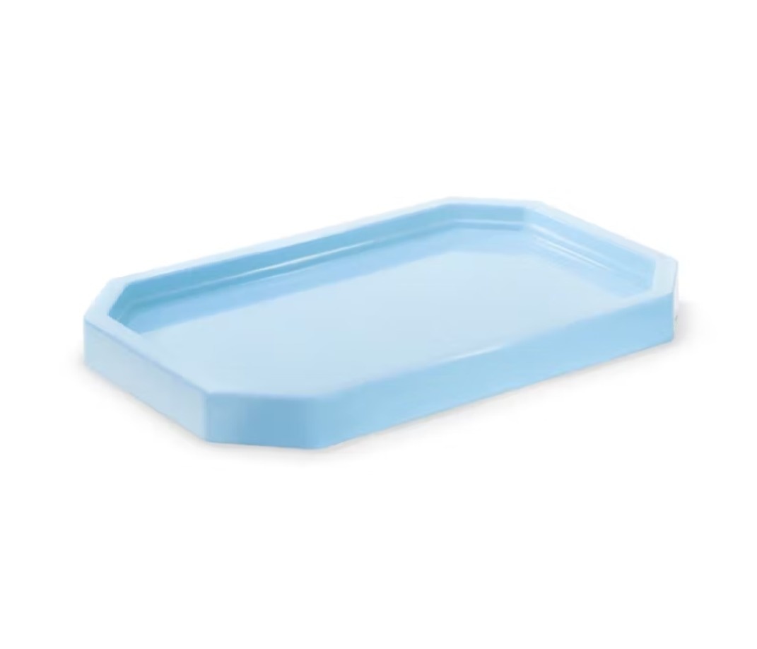 Bandeja Lapidada Azul Bebê  - Sua festa PM