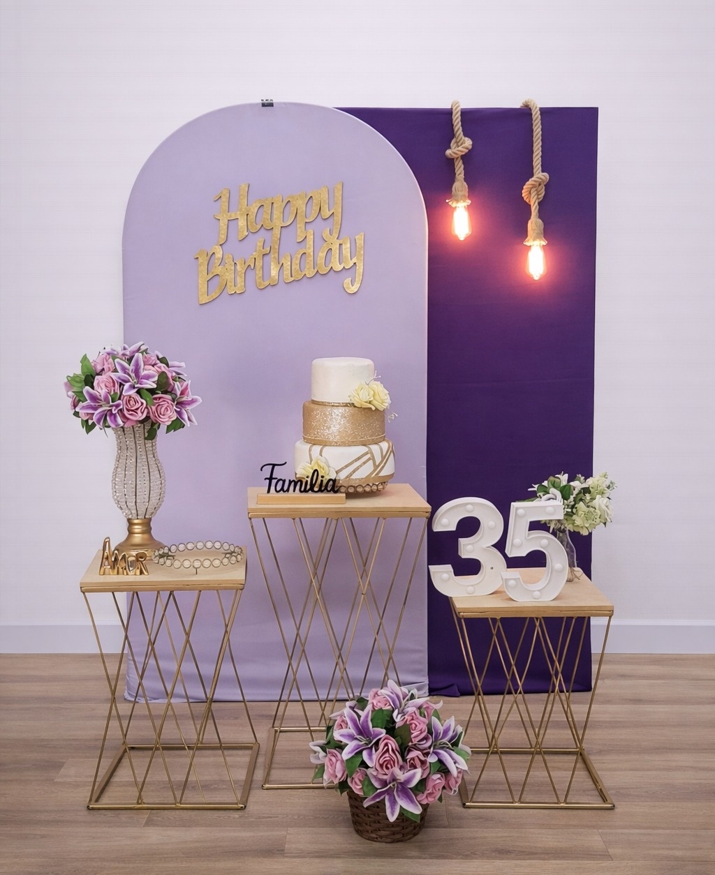Kit P -  Happy Birthday Lilas Com Roxo - JPeventospeguemontee