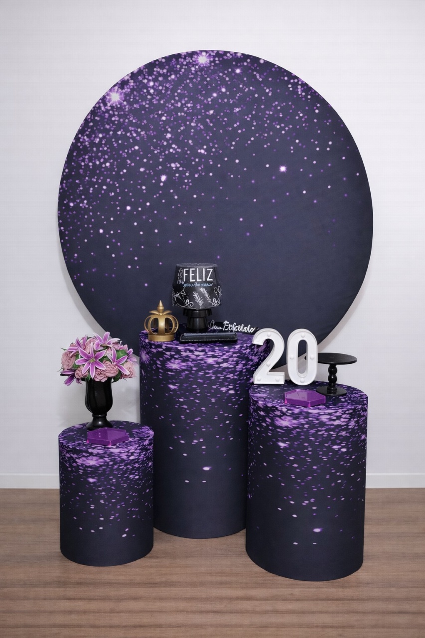 Kit P -  Glitter Preto E Roxo - JPeventospeguemontee