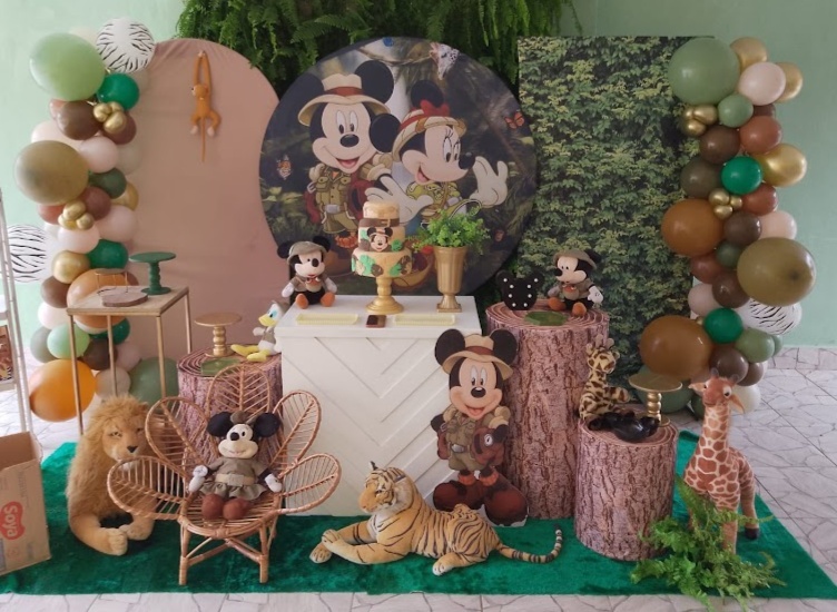 Decoração Mickey E Minnie Safari - JPeventospeguemontee