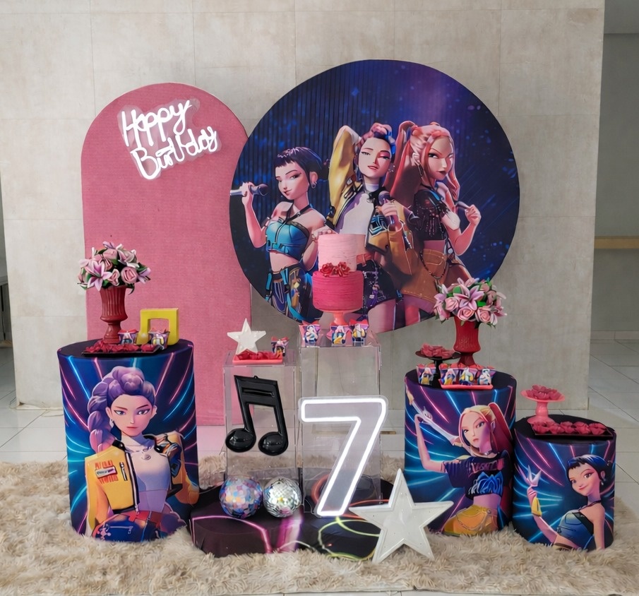 Decoração Guerreiras Kpop - JPeventospeguemontee