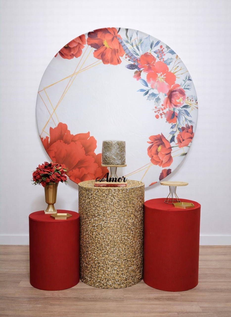 Kit P -  Floral Vermelho - JPeventospeguemontee