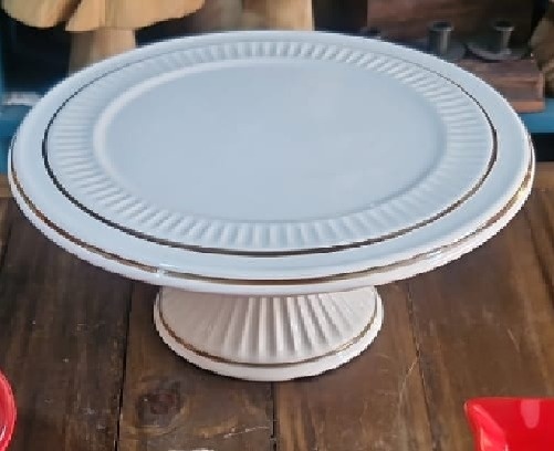 Boleira Cerâmica 30 Cm - Branco C/ Filete - Sonhare Pocket