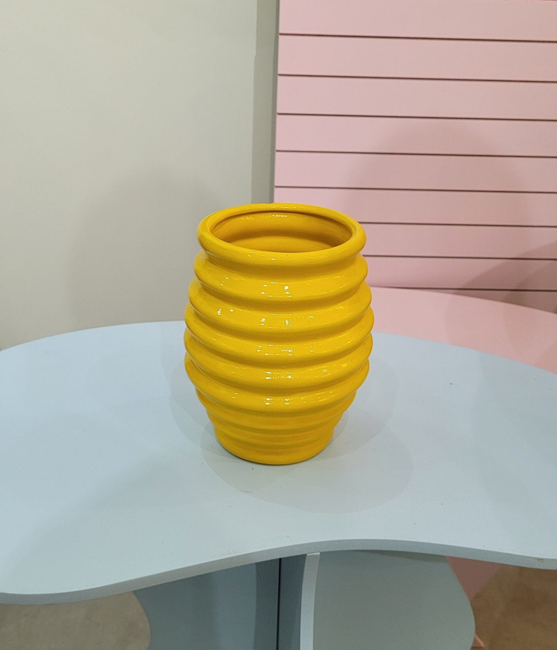 Vaso Cerâmica Colméia - Amarelo - Sonhare Pocket