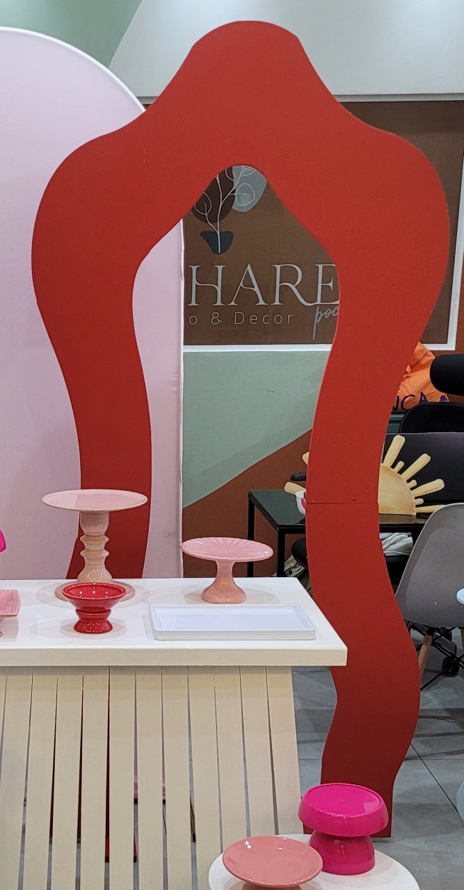 Painel Vazado Orgânico Mdf - Vermelho - Sonhare Pocket