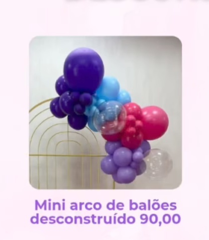 Meio Arco de Bolas Desconstruído Delivery - Nbs festas 