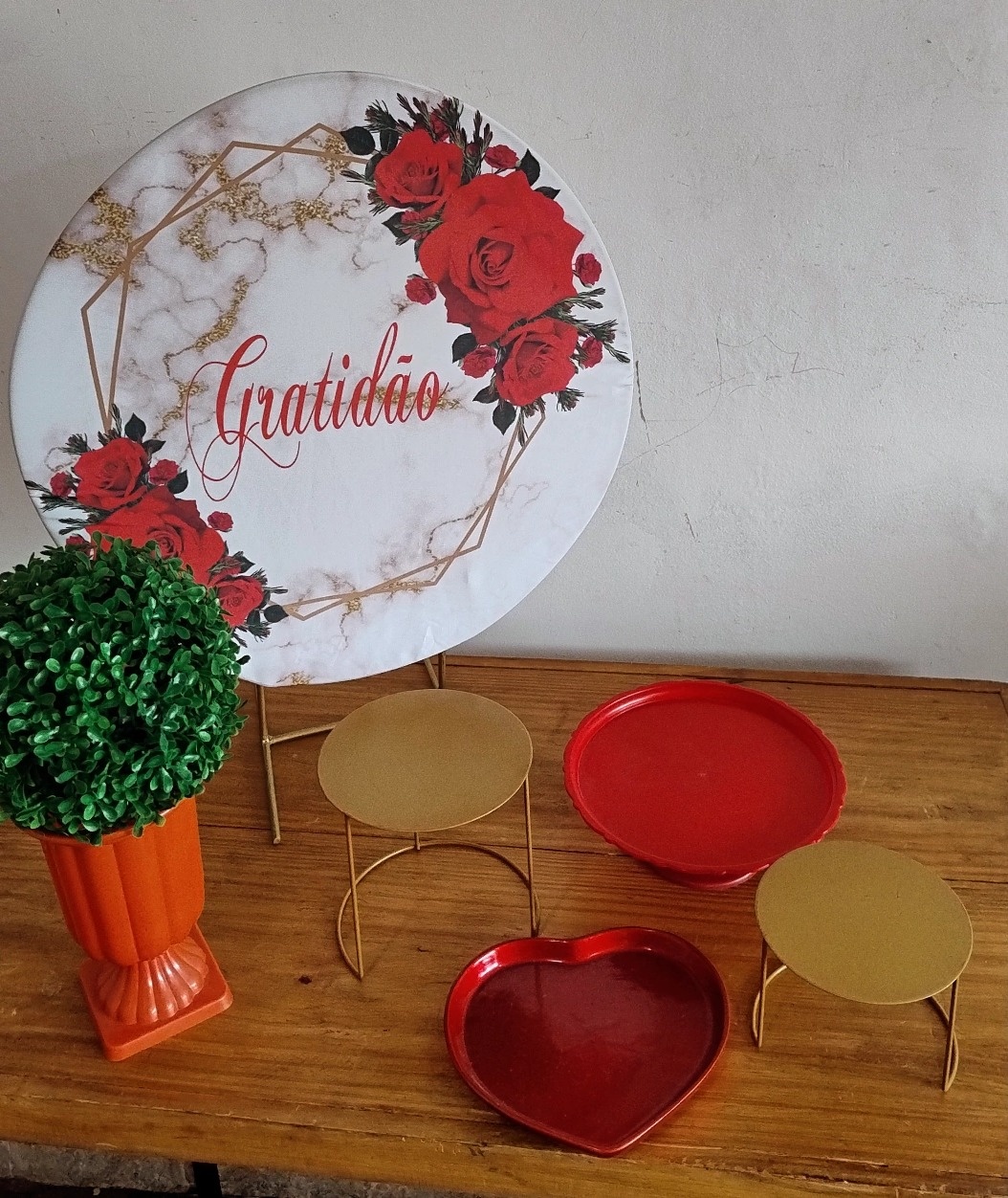 Kit Mesa Gratidão Vermelho - Nbs festas 