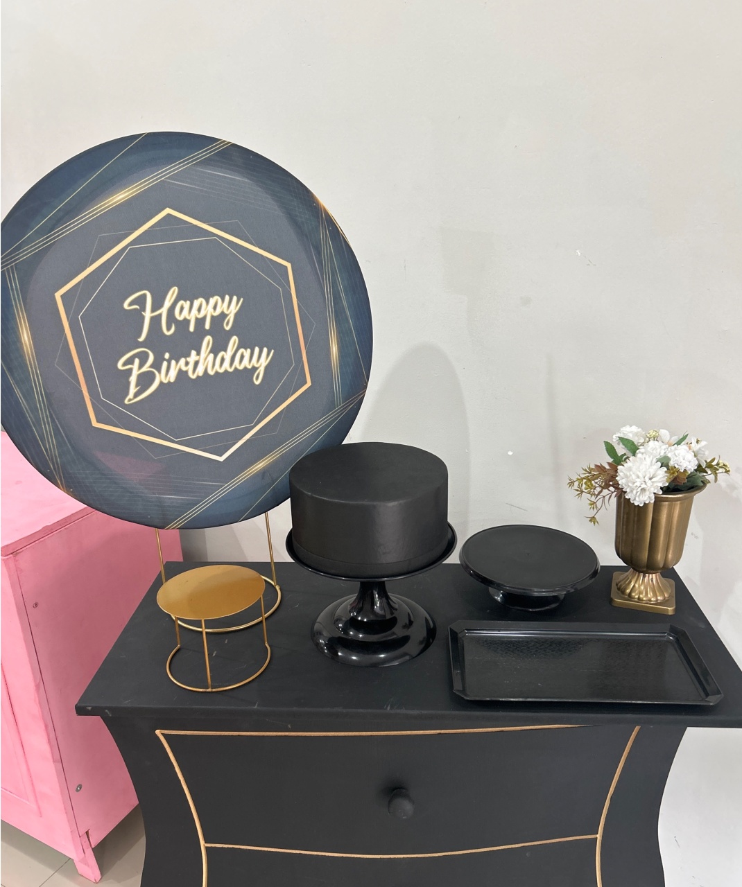 Kit Mesa Black E Gold - Nbs festas 