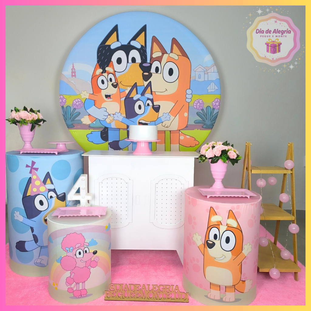 Bluey Menina - Kit 2 - Dia de Alegria Pegue e Monte