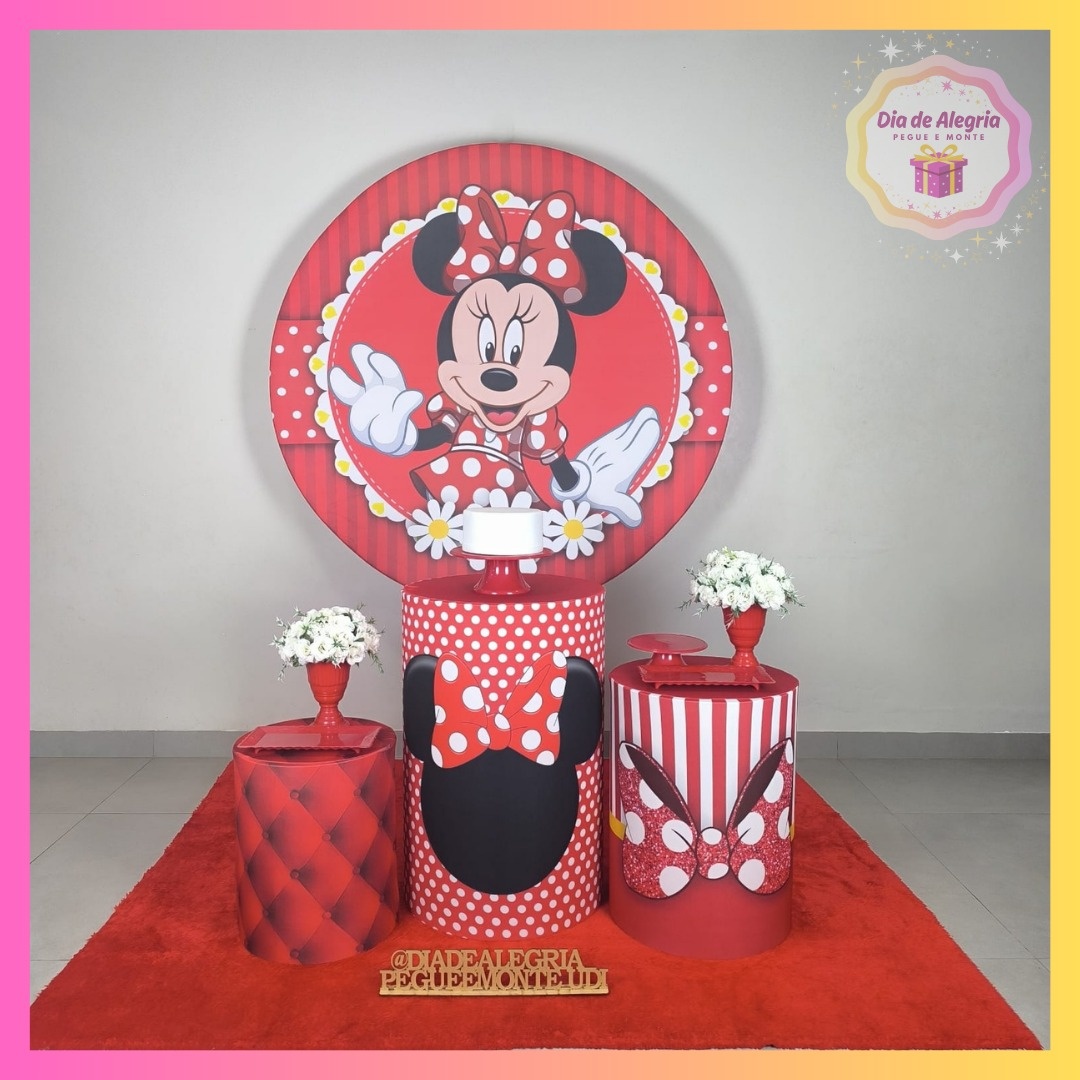 Minnie Vermelha - Kit 1 - Dia de Alegria Pegue e Monte