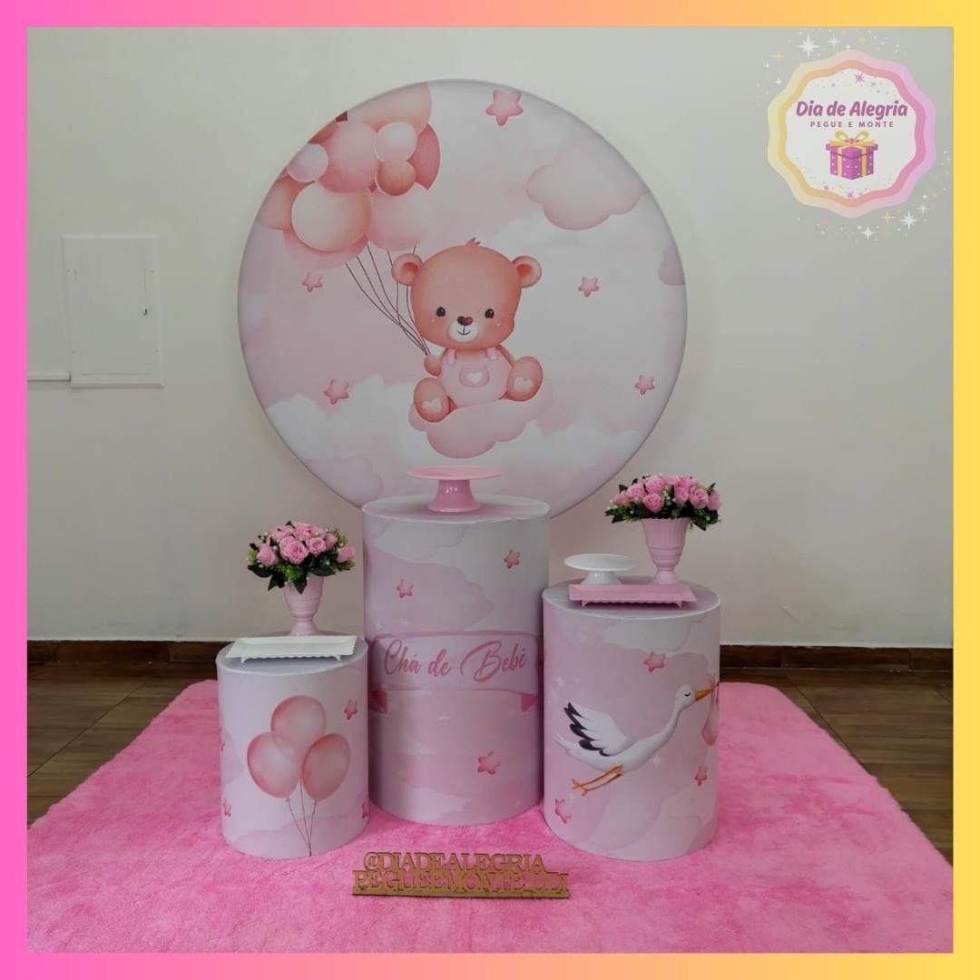 Ursinho Rosa - Kit 1 - Dia de Alegria Pegue e Monte