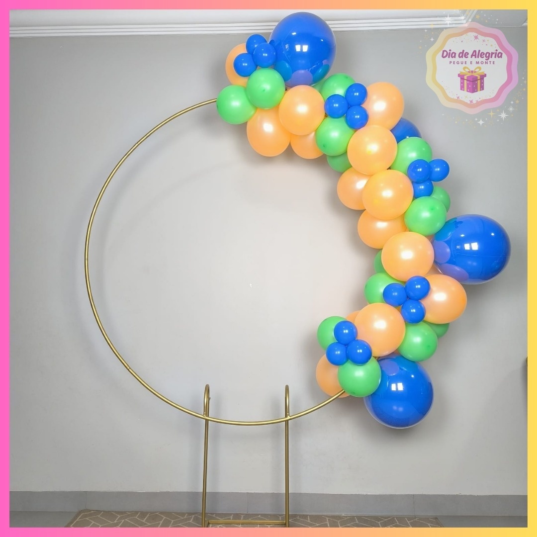 Balões Orgânico Neon 1 - Dia de Alegria Pegue e Monte