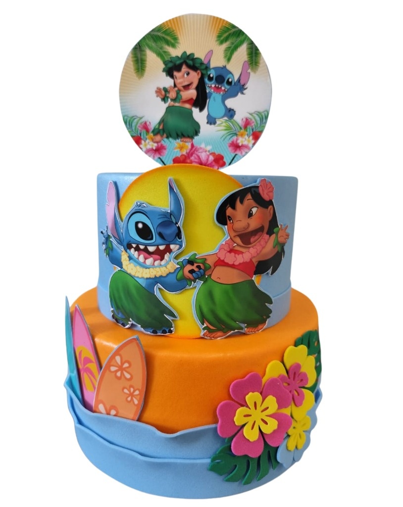 Bolo Fake Lilo E Stitch - Dia de Alegria Pegue e Monte