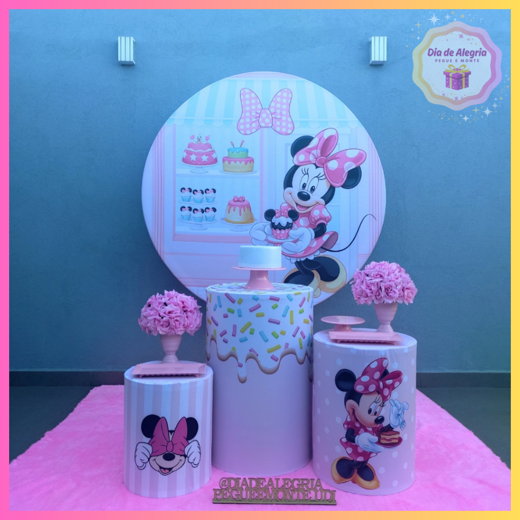 Minnie Confeiteira - Kit 1 - Dia de Alegria Pegue e Monte