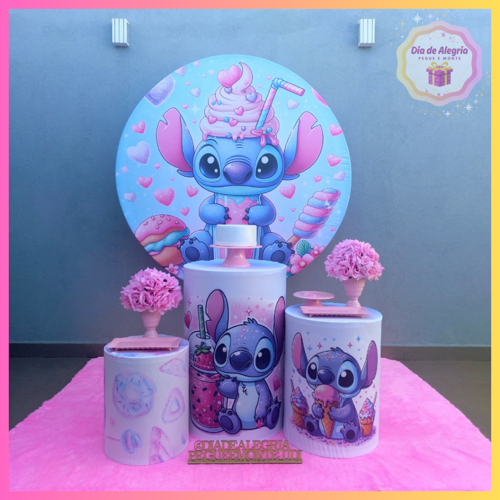Stitch Sorvete - Kit 1 - Dia de Alegria Pegue e Monte
