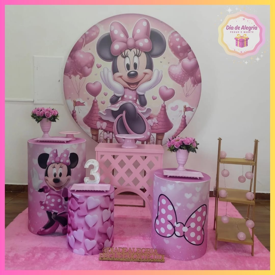 Minnie Rosa - Kit 2 - Dia de Alegria Pegue e Monte