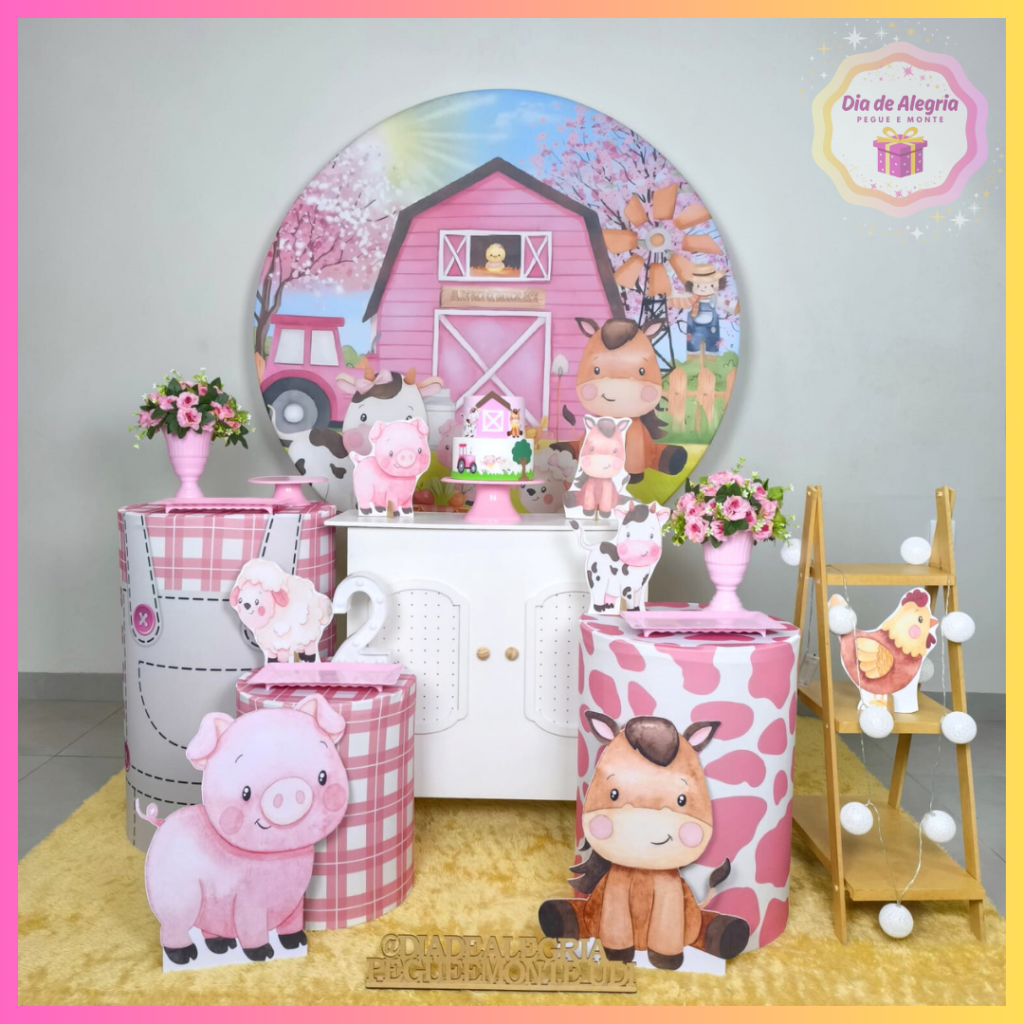 Fazendinha Rosa - Kit 2 - Dia de Alegria Pegue e Monte