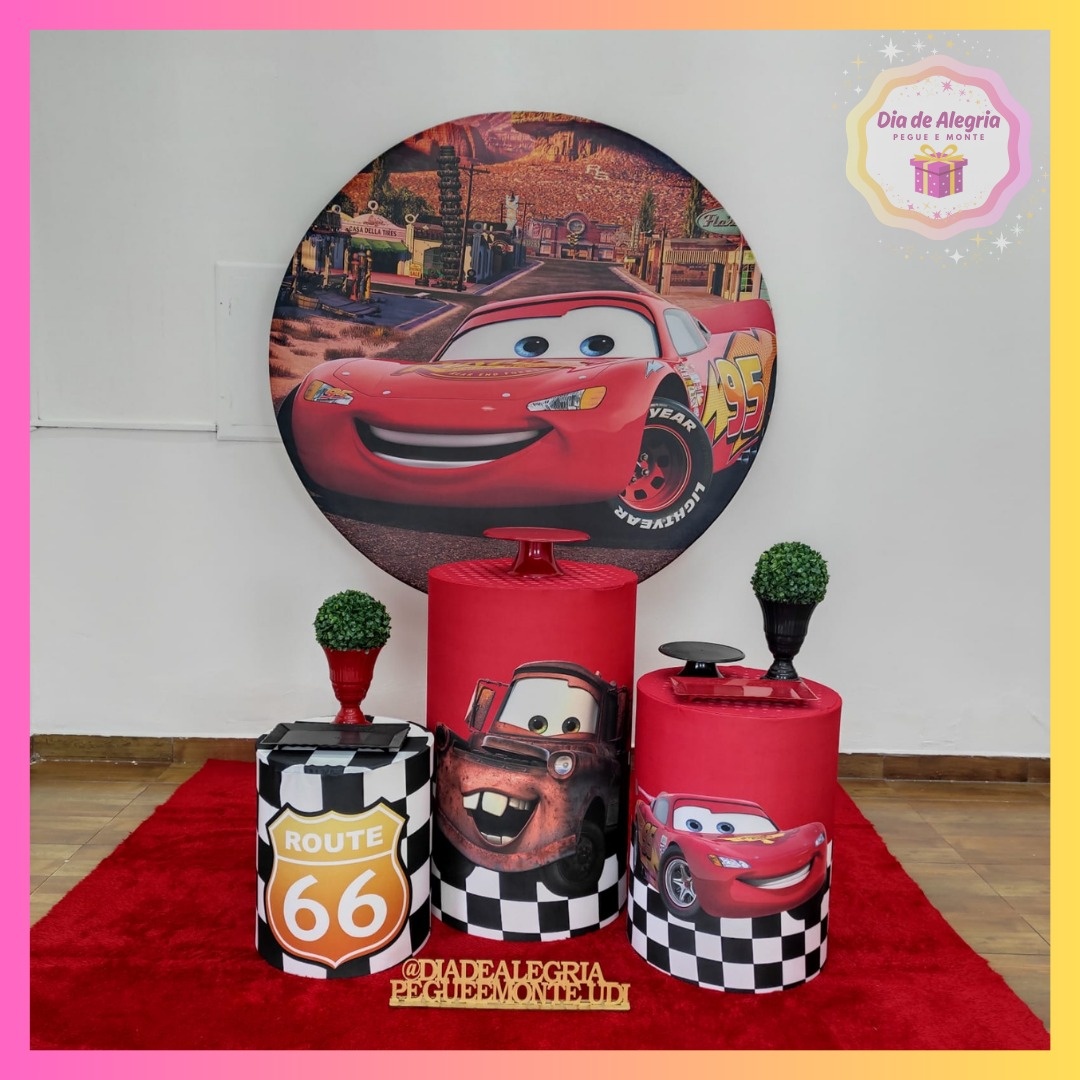 Mcqueen - Kit 1 - Dia de Alegria Pegue e Monte