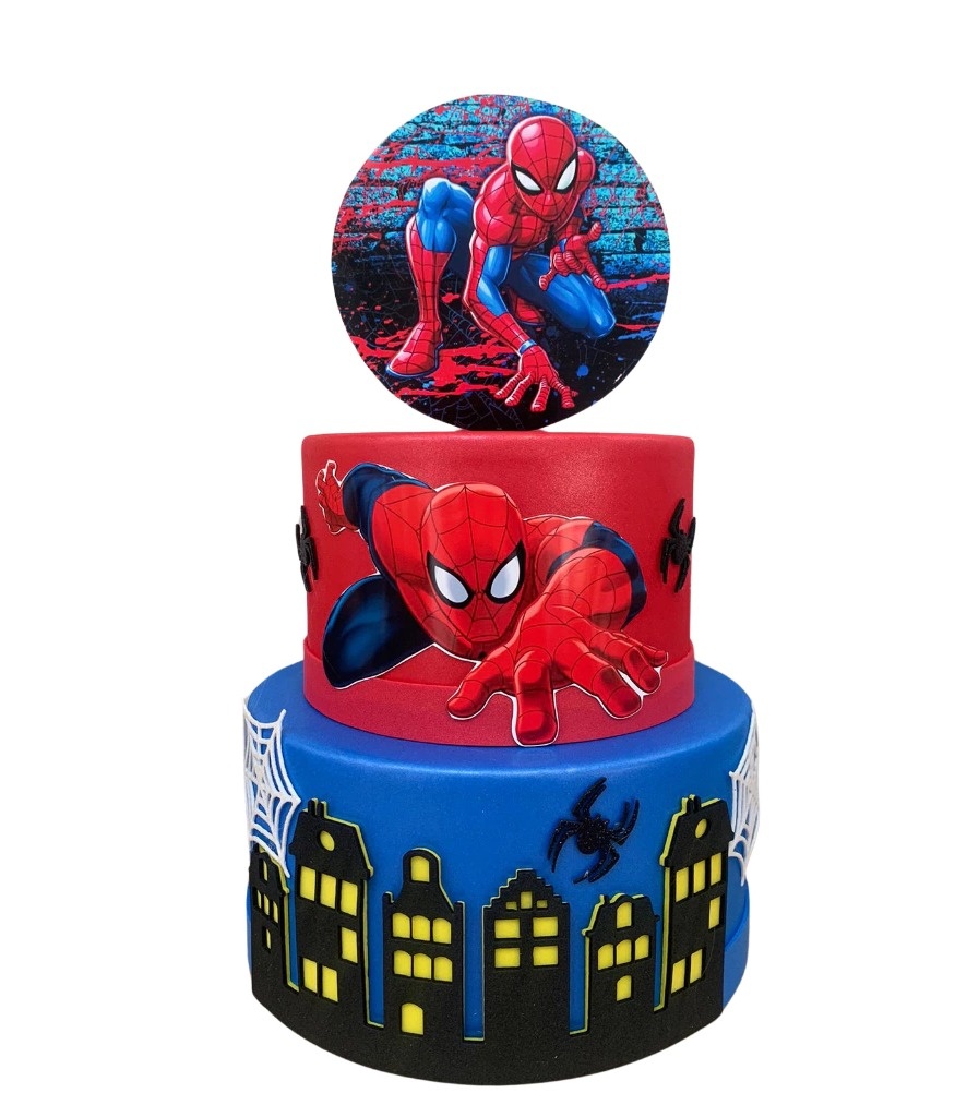 Bolo Fake Homem Aranha - Dia de Alegria Pegue e Monte
