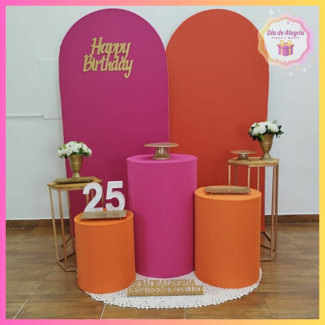 Pink Com Laranja Adulto - Kit 3 - Dia de Alegria Pegue e Monte