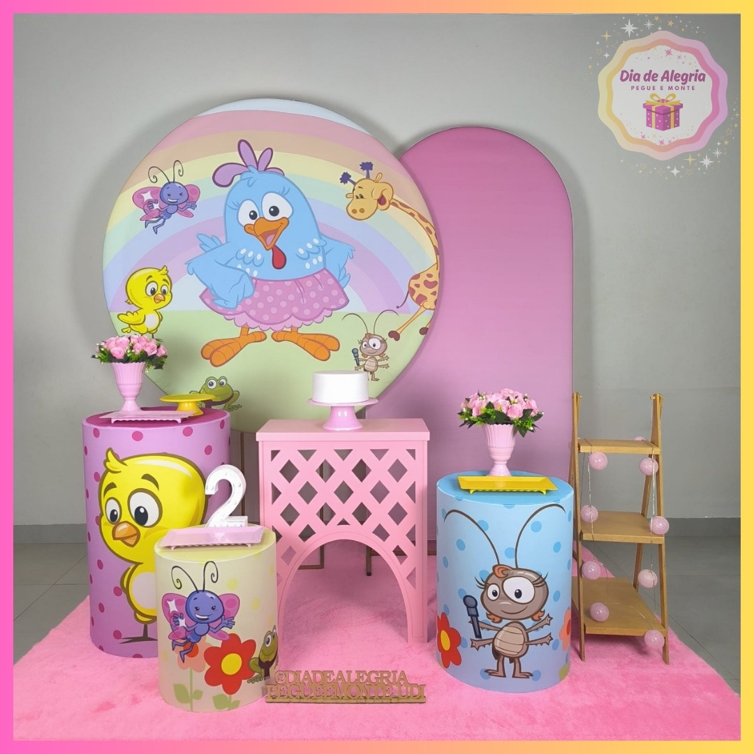 Galinha Pintadinha Menina - Kit 3 - Dia de Alegria Pegue e Monte