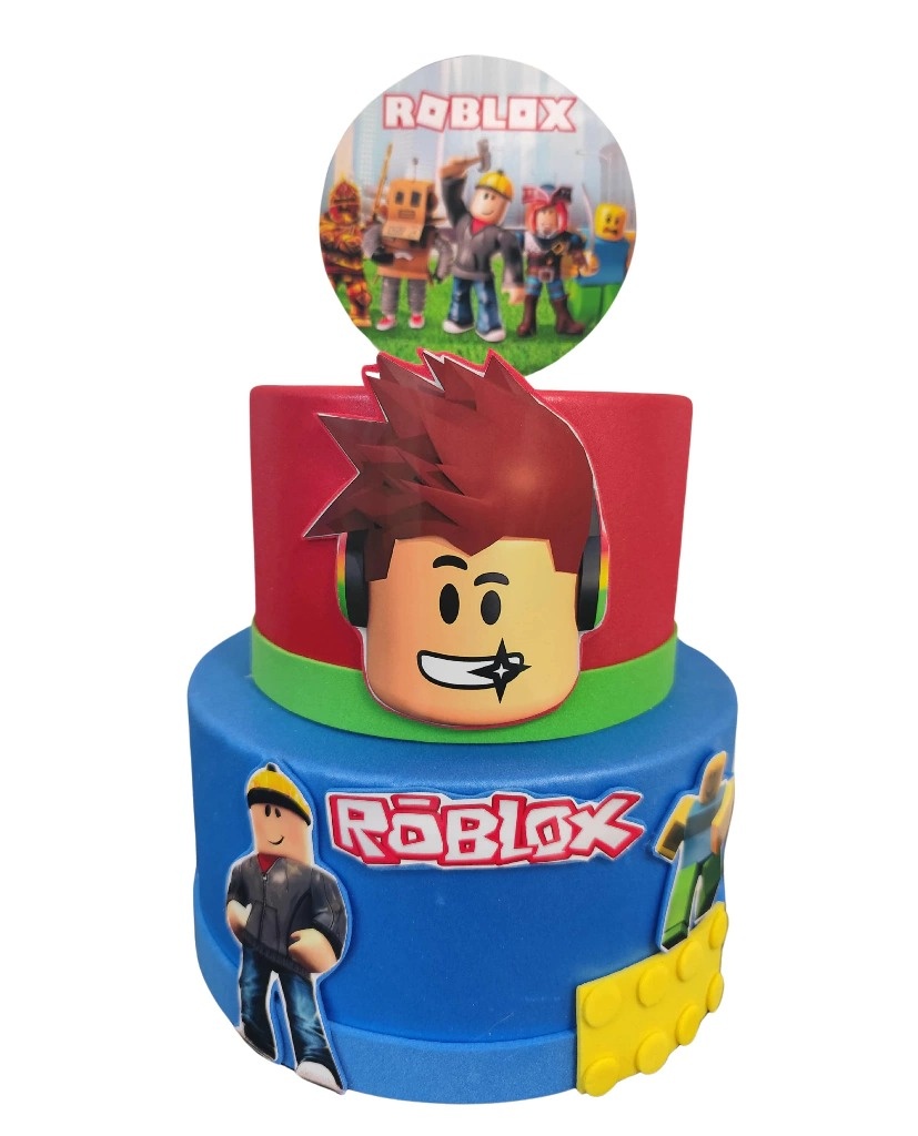 Bolo Fake Roblox Menino - Dia de Alegria Pegue e Monte