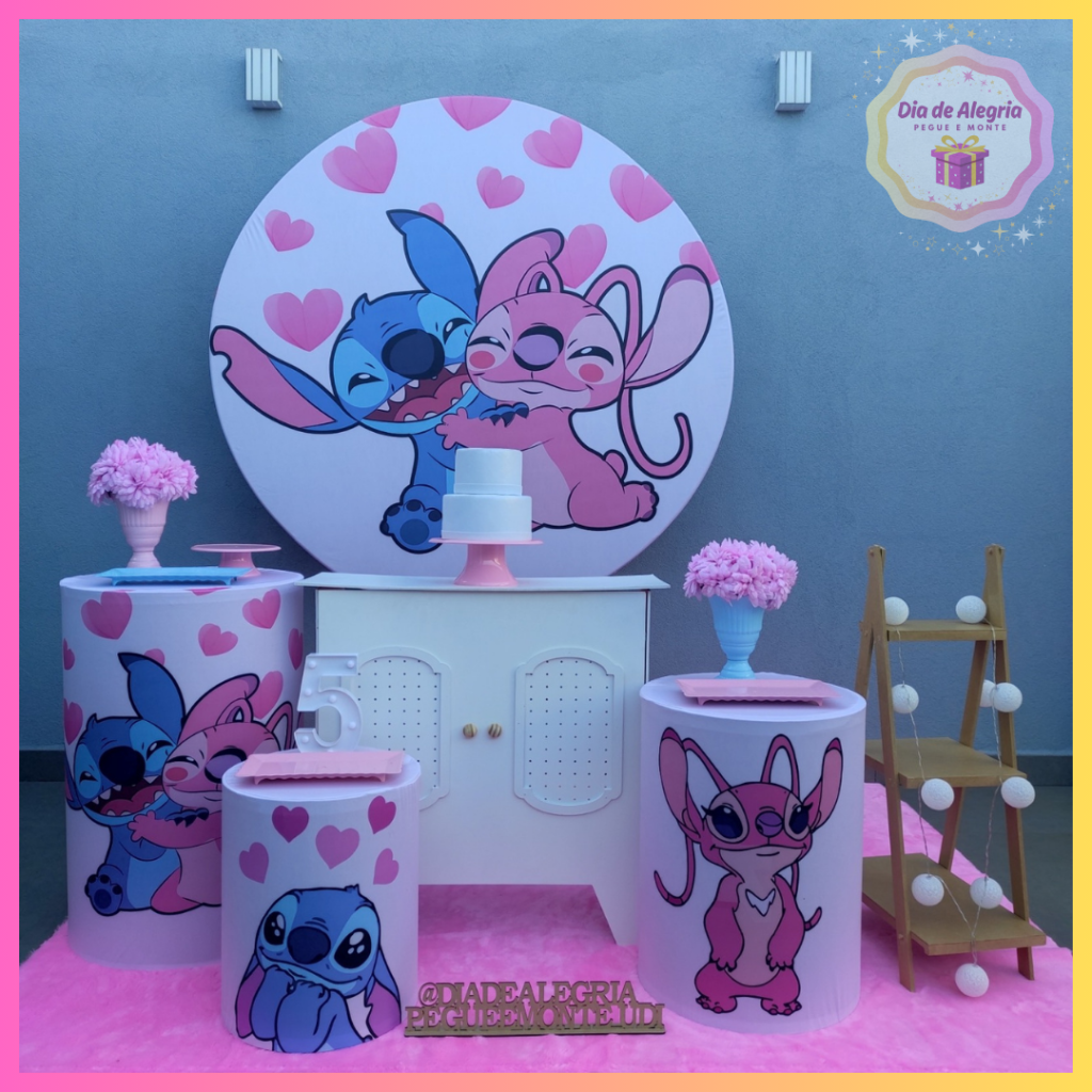 Stitch E Angel - Kit 2 - Dia de Alegria Pegue e Monte