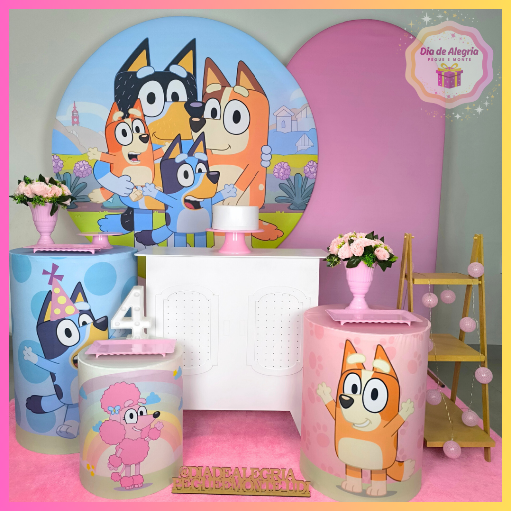Bluey Menina - Kit 3 - Dia de Alegria Pegue e Monte