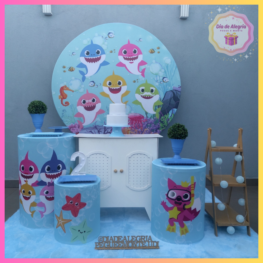 Baby Shark (Masculino) - Kit 2 - Dia de Alegria Pegue e Monte