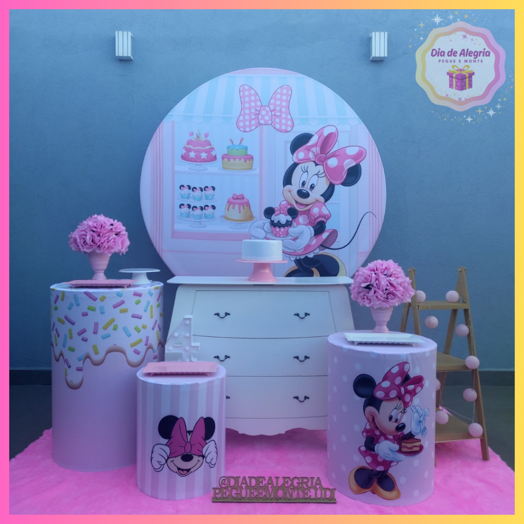 Minnie Confeiteira - Kit 2 - Dia de Alegria Pegue e Monte